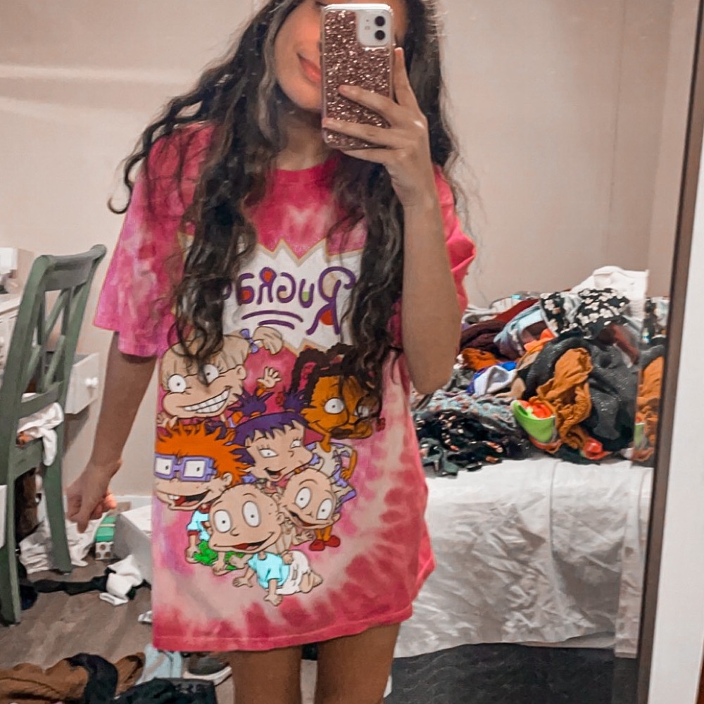 oversized tie dye graphic tee!!
